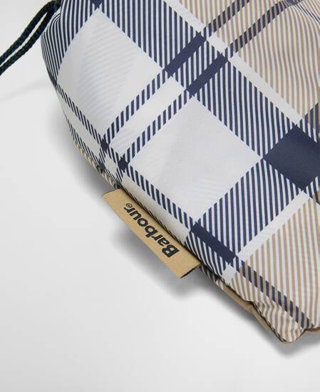 Portree Tartan Showerproof Poncho Hessian/Navy Tartan