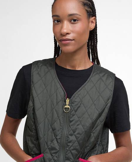 My Barbour Reversible Quilted Liner Sage/Zeni Pink