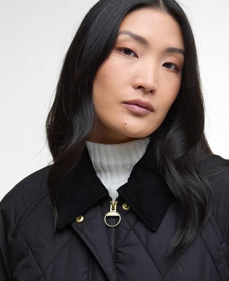 Martha Quilted Jacket Black/Classic Tartan