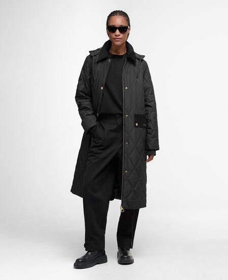 Meredith Quilted Jacket Black/Classic Tartan