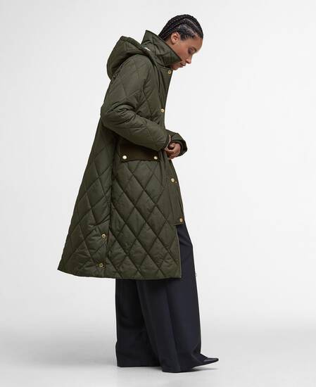 Meredith Quilted Jacket Olive/Ancient Tartan