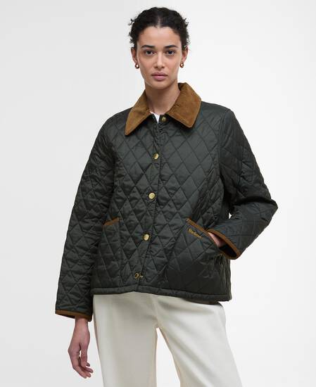 Icons Cropped Liddesdale Quilted Jacket Sage/Ancient