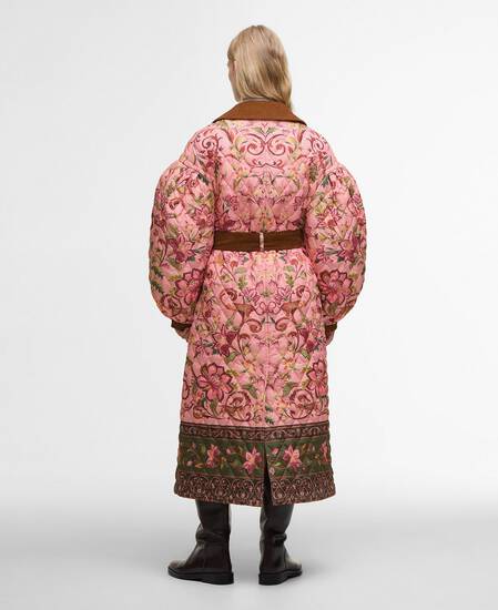 Barbour FARM Rio Cami Quilted Jacket Tropical /Beige Heart Print