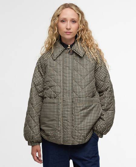 Laoise Check Quilted Jacket Sage Houndstooth/Sand Dune