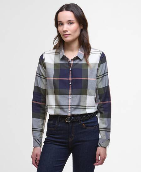 Moorland Relaxed Long-Sleeved Shirt Navy/Arabesque Check