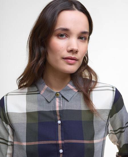 Moorland Relaxed Long-Sleeved Shirt Navy/Arabesque Check