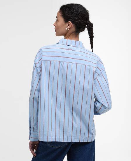 Saffron Striped Relaxed Shirt Ice Blue Stripe