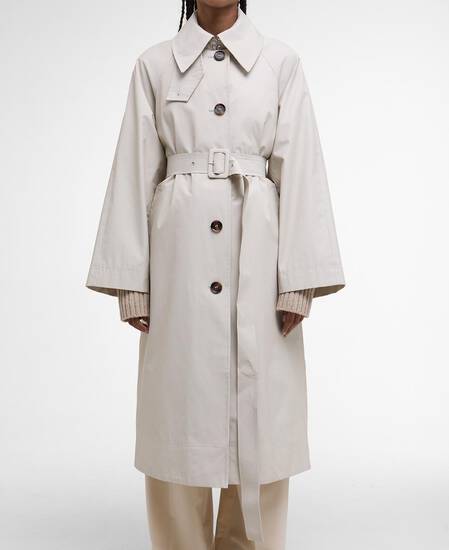 Robyn Showerproof Trench Coat Mist/Hessian Tartan