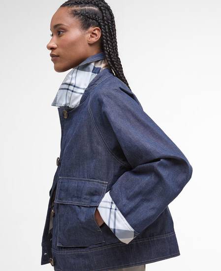 Demi Showerproof Jacket Indigo/Hessian Tartan
