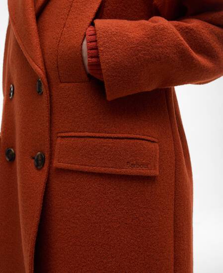 Blyth Double Breasted Wool Coat Burnt Orange/Hessian Tartan
