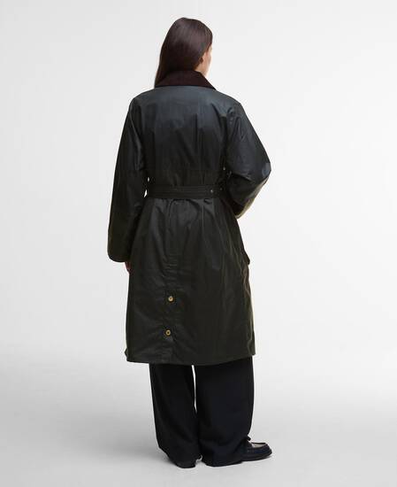 Milda Waxed Trench Coat Fern/Sage/Ancient Tartan