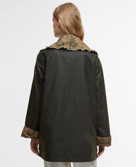 Barbour FARM Rio Maria-Clara Waxed Jacket Fern/Green Heart Print