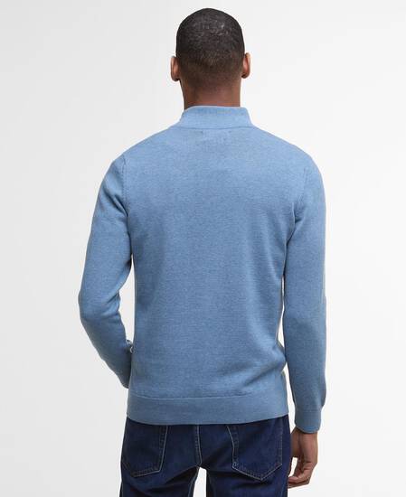 Cotton Half-Zip Jumper Blue Stone