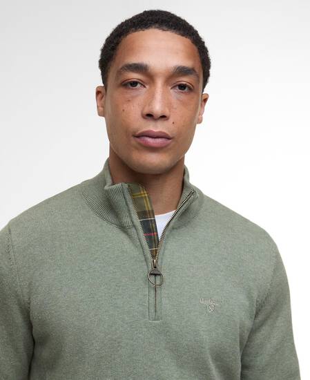Cotton Half-Zip Jumper Thyme