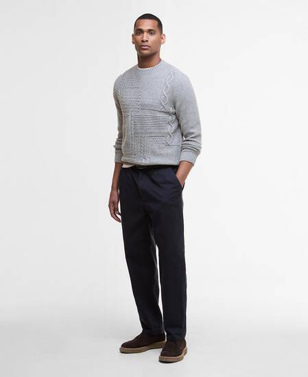 Casey Cable-Knit Crew Neck Jumper Grey Marl