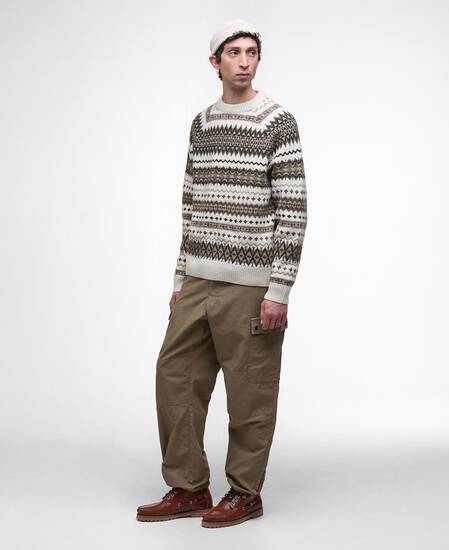 Hase Fair Isle Crew Neck Jumper Whisper White