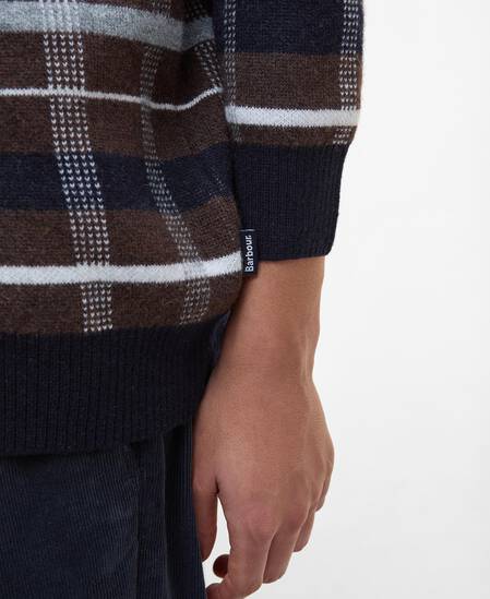 Kane Tartan Cardigan Dark Oak