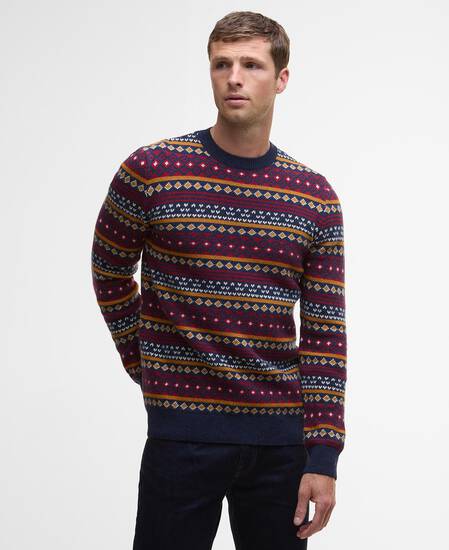 Easdale Fair Isle Crew Neck Jumper Navy