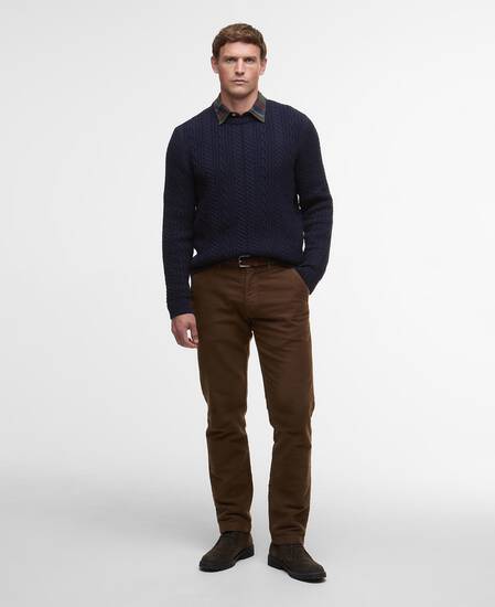 Lowfen Cable-Knit Jumper Navy