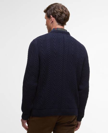 Lowfen Cable-Knit Jumper Navy