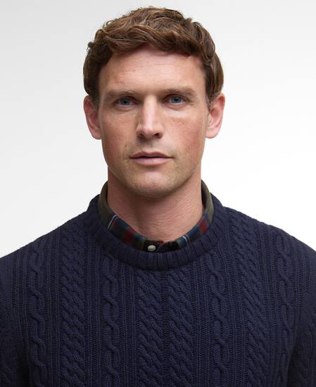 Lowfen Cable-Knit Jumper Navy