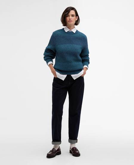 Paul Smith loves Barbour Saddle Crew Neck Jumper Rosette Blue