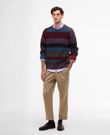 Paul Smith loves Barbour Multi Striped Crew Neck Jumper Multi Stripe