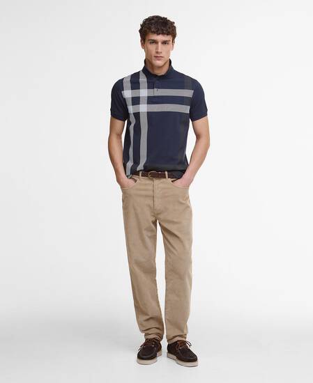 Blaine Tartan Short-Sleeved Polo Shirt Navy