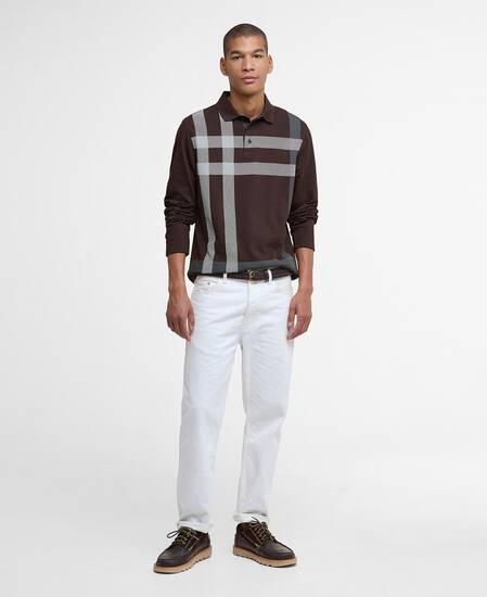 Blaine Tartan Long-Sleeved Polo Shirt Dark Oak