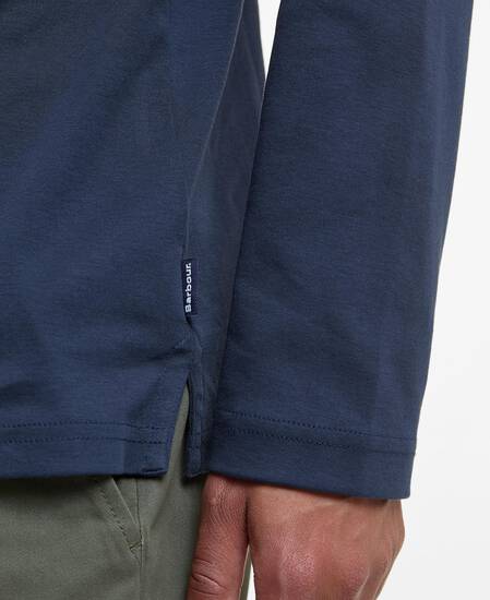 Corpatch Tailored Long-Sleeved Polo Shirt Navy