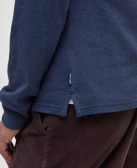 Farmwell Tailored Long-Sleeved Polo Shirt Navy