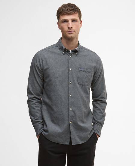 Turner Tailored Long-Sleeved Shirt Grey Marl
