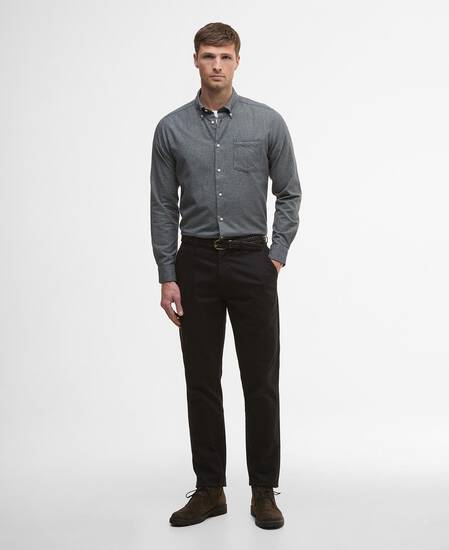 Turner Tailored Long-Sleeved Shirt Grey Marl