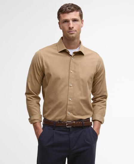 Runnymede Tailored Cord Shirt Stone