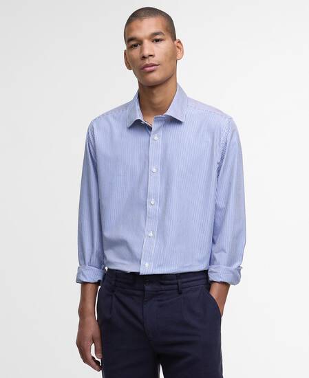Graham Striped Tailored Shirt Navy