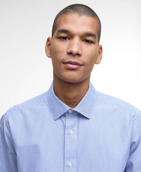 Graham Striped Tailored Shirt Navy