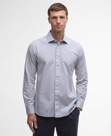 Carlton Tattersall Tailored Long-Sleeved Shirt Navy