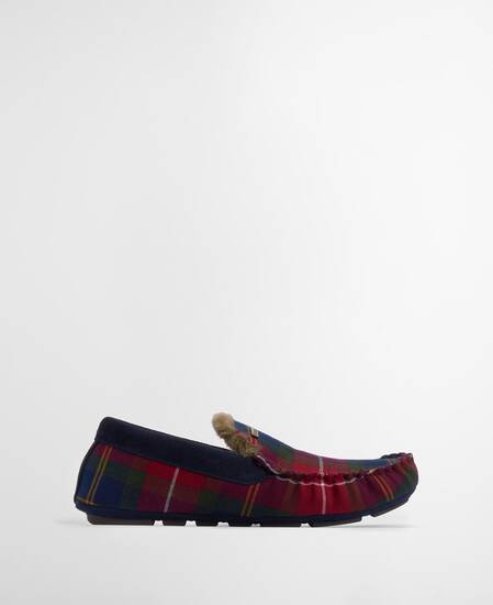 Monty Slippers Winterberry Tartan