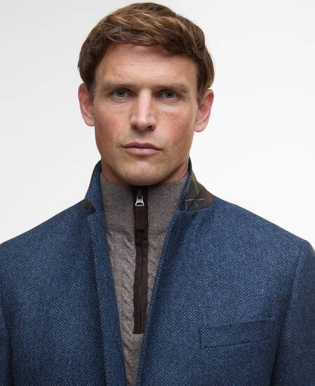 Firth Moons Herringbone Blazer Navy