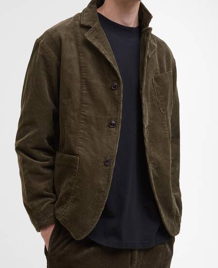 Elmbank Oversized Cord Blazer Olive