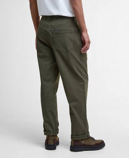 Washed Stretch Regular Trousers Forest