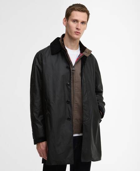 Barbour x Baracuta Tyne Waxed Car Coat Navy