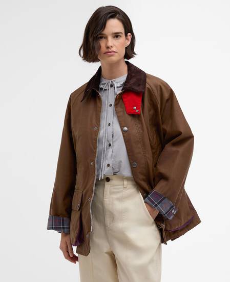 Paul Smith loves Barbour Oversized Bedale Waxed Jacket Tan