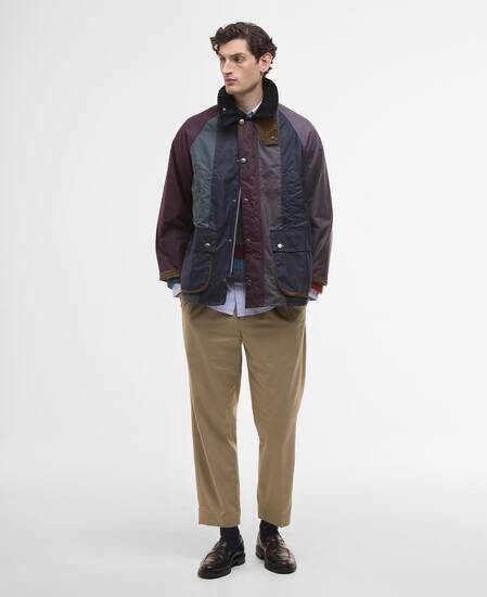 Paul Smith loves Barbour Striped Oversized Bedale Waxed Jacket Stripe