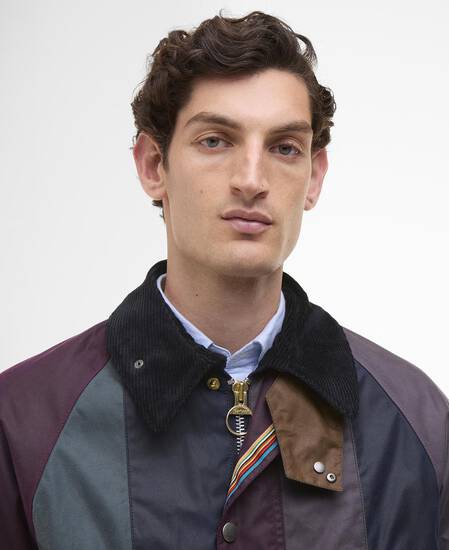 Paul Smith loves Barbour Striped Oversized Bedale Waxed Jacket Stripe